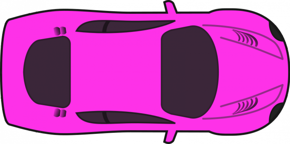 Pink Racing Car Vector Clip Art - Car Clipart Top View (1007x500), Png Download
