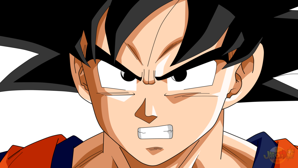 Goku Face By Jaredsongohan - Man Isn T Black Dragon Ball (1024x580), Png Download