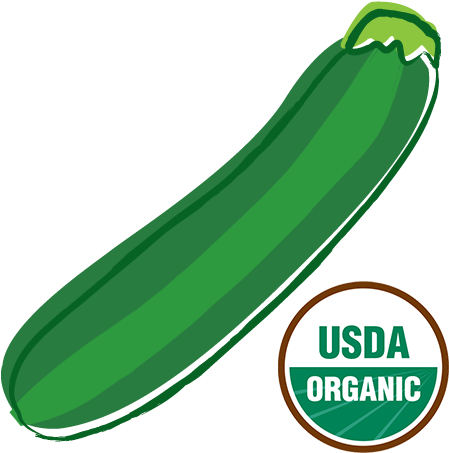 Organic-zucchini - Usda Organic Label Free (500x500), Png Download