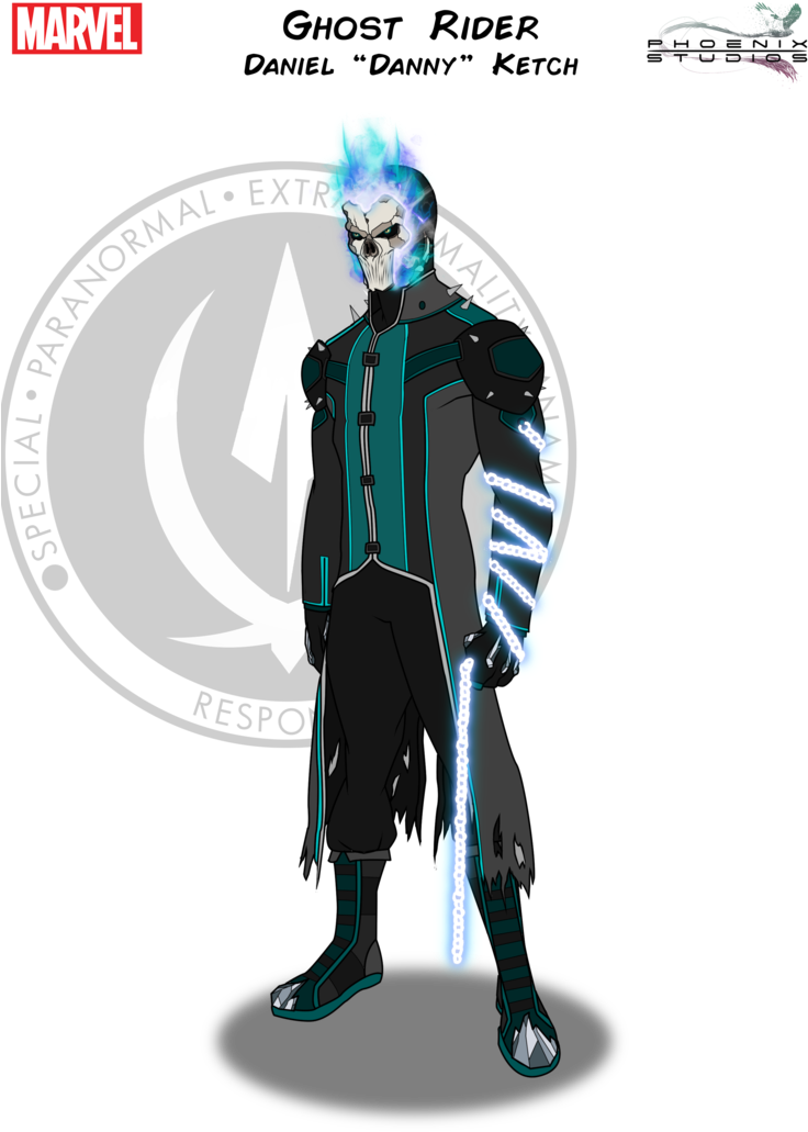 Blue Drawing Ghost Rider - Blue Marvel Fan Art (751x1063), Png Download