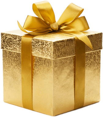 Gold Gift Box Png (400x400), Png Download