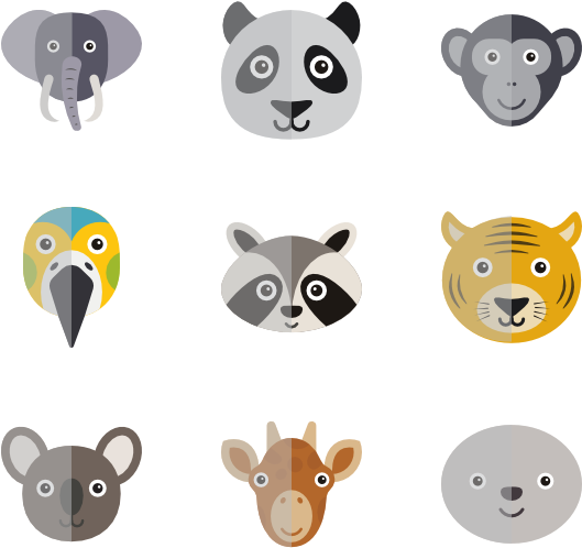 Cute Animal Elements - Cute Animal Png (600x564), Png Download