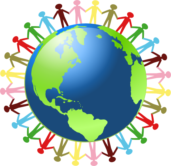 Transparent Library Holding Hands Clip Art At Clker - Gif People Around The World (600x583), Png Download