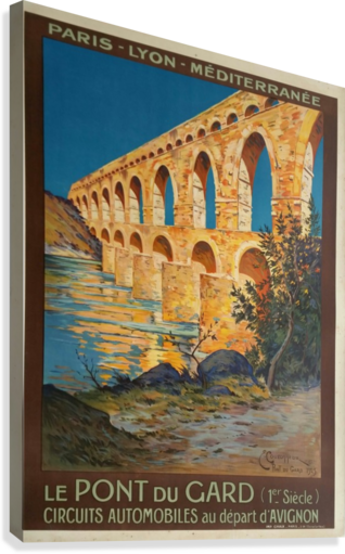 Le Pont Du Gard Original Vintage Poster Canvas Print - Old Provence By Theodore Andrea Cook 9781902669199 (318x511), Png Download