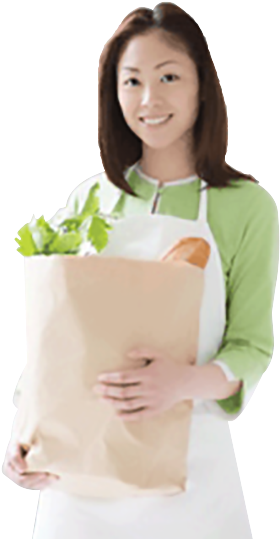 Woman Carrying Groceries Png (300x555), Png Download