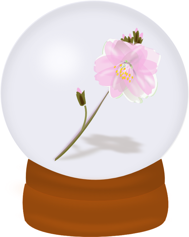1299292687 - Bola De Cristal Con Rosa Png (689x800), Png Download
