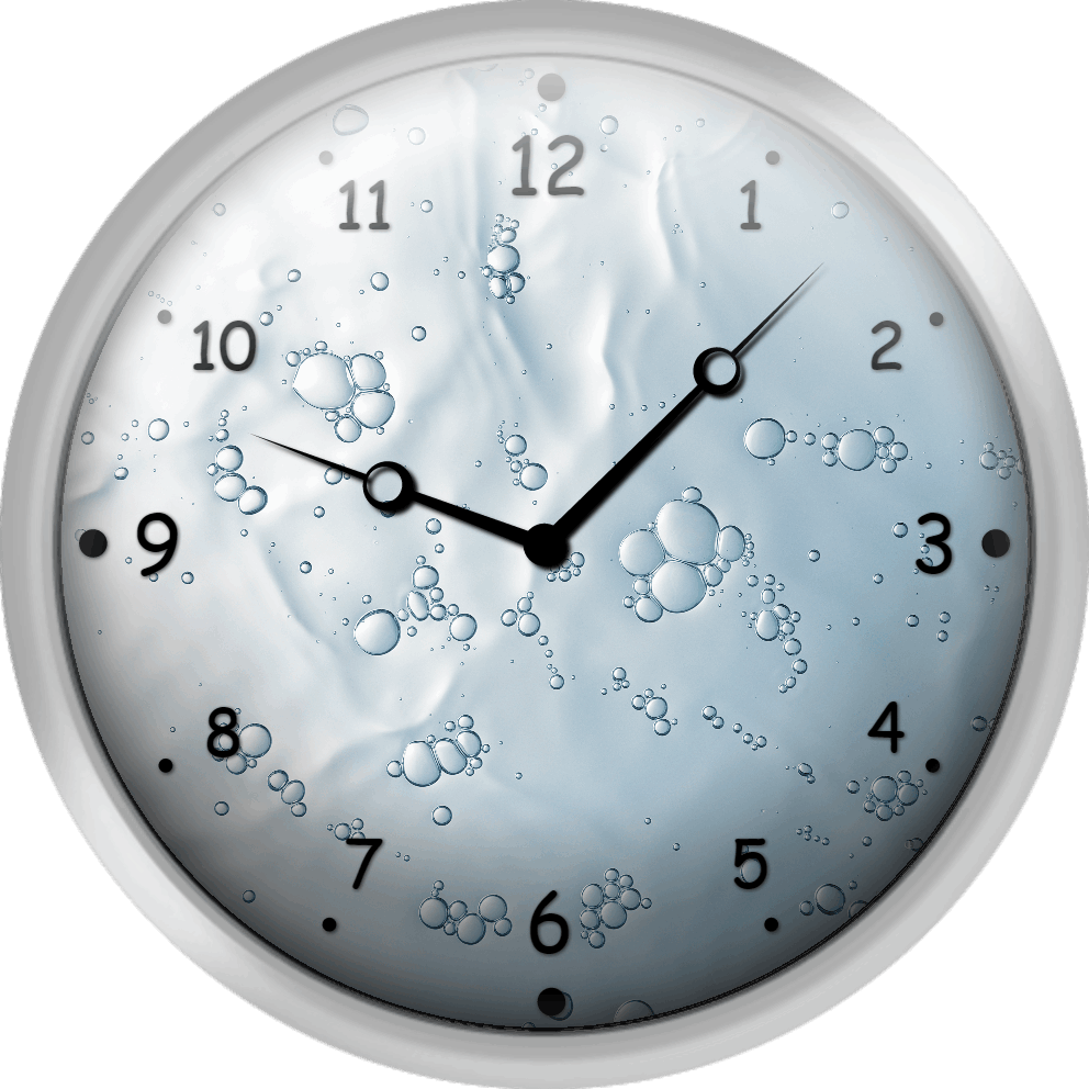 Water With Bubbles - Clock (992x992), Png Download