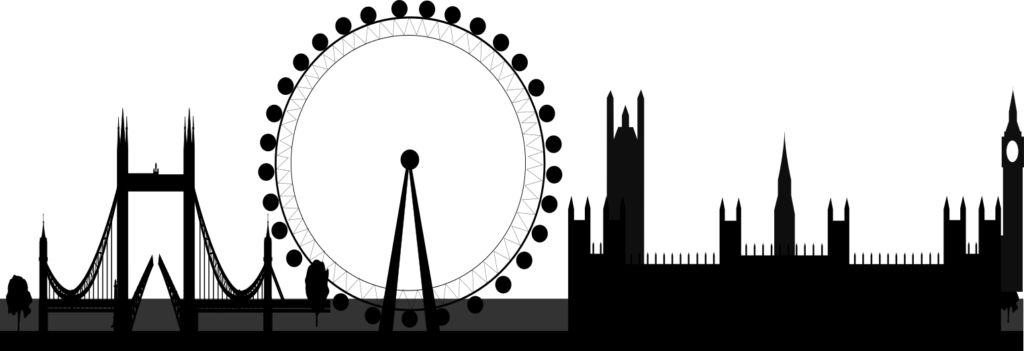 Free London Png Clipart - London Skyline Vector Png (1024x351), Png Download