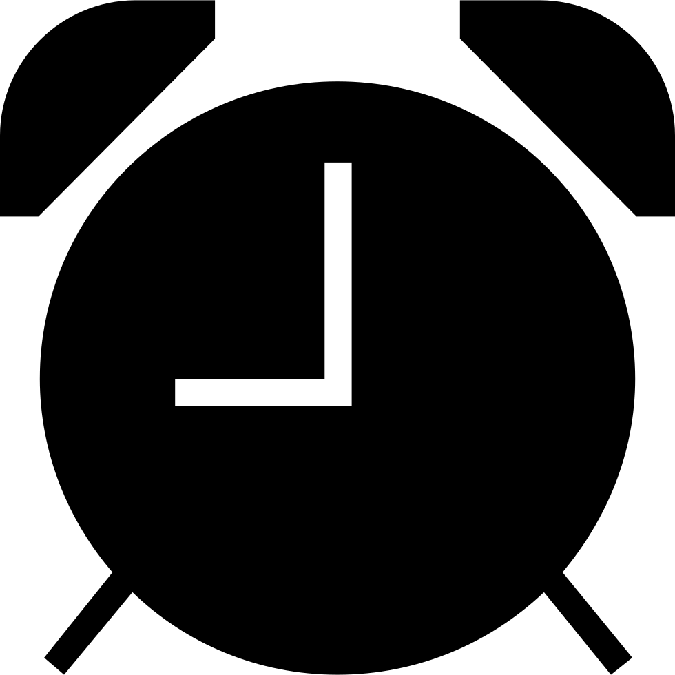 Remind Alarm Clock - Black Alarm Clock Png (980x980), Png Download