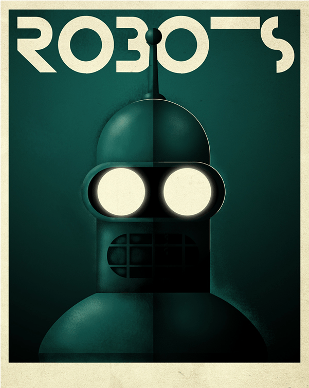 “robots Bender” Art Prints By Greg-guillemin - Robot Revolution Bender (1920x1080), Png Download