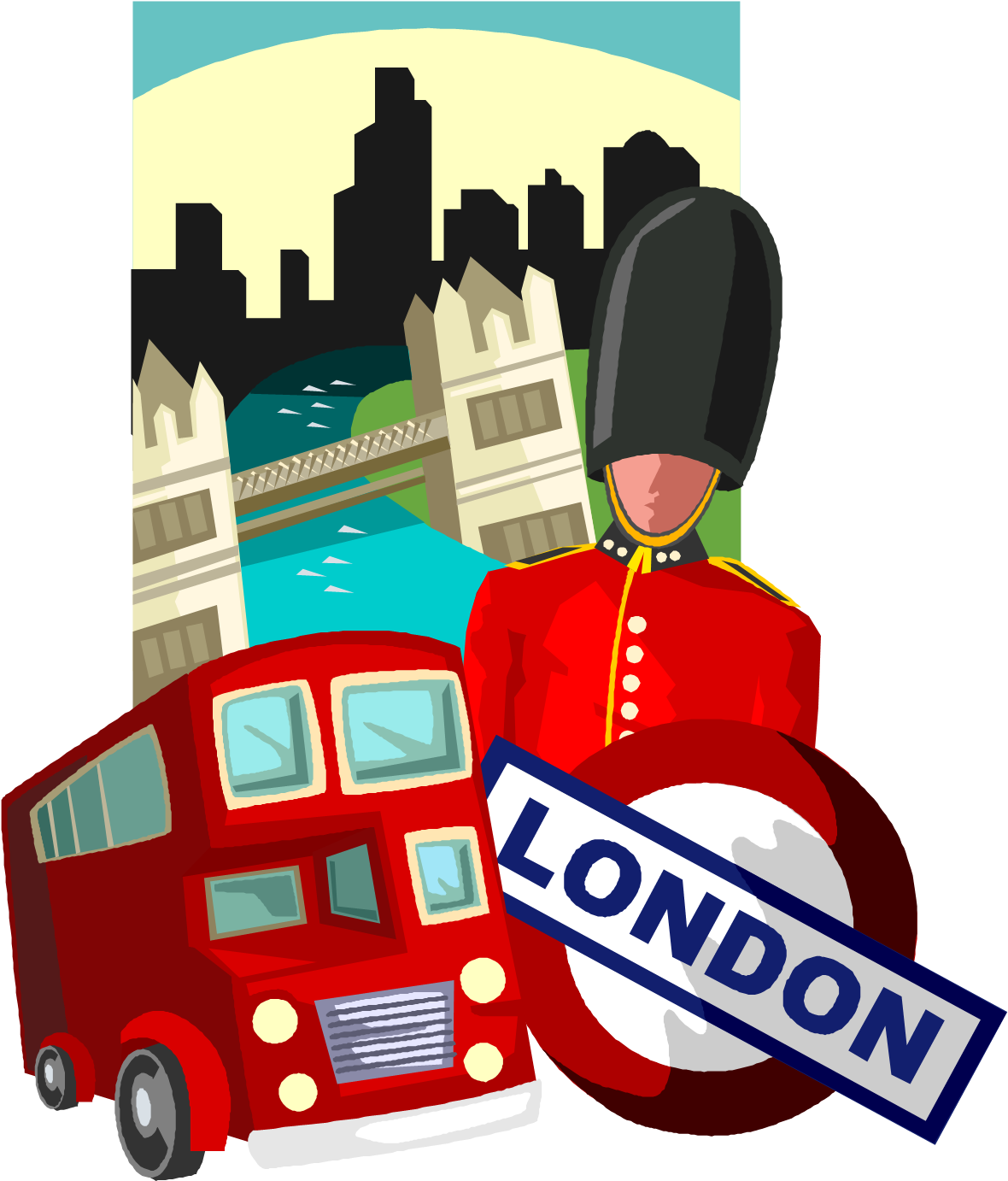 London Collage - Trip To London Clipart (1195x1413), Png Download