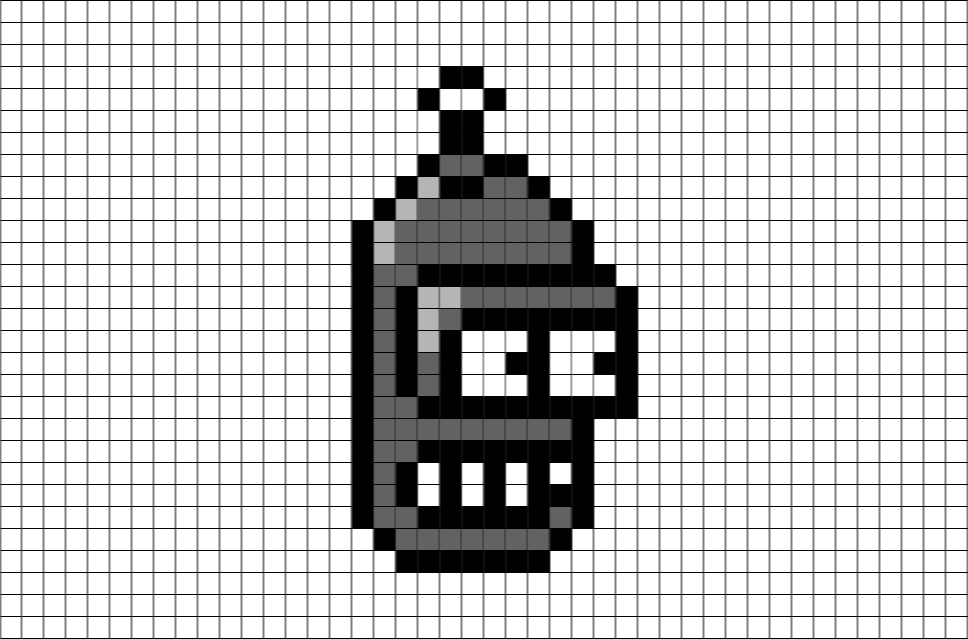 Bender Pixel Art (880x581), Png Download