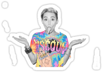 "miley Cyrus" Stickers By Earyproductions - Miley Cyrus Ice Cream (375x360), Png Download