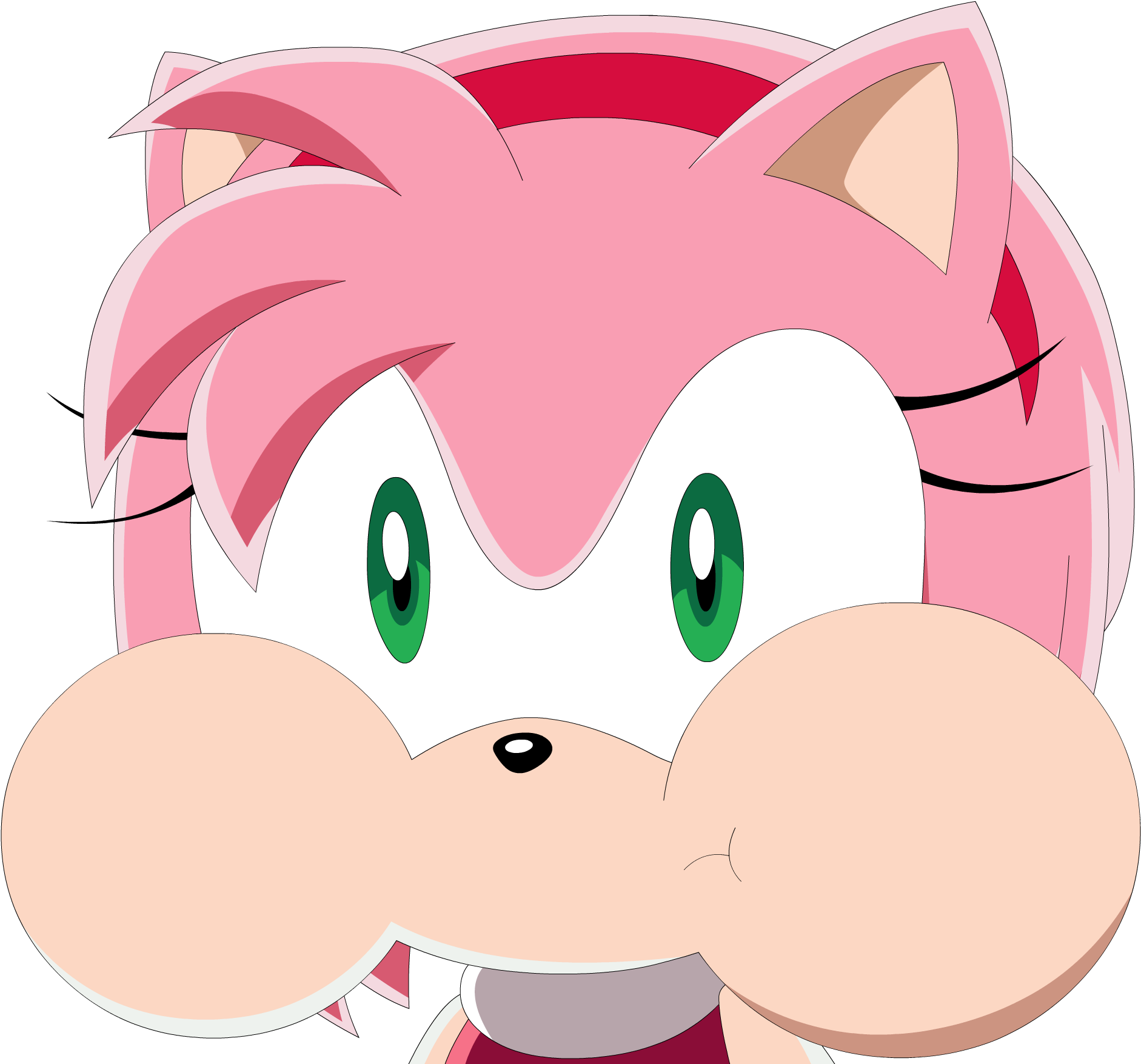 Amy Rose Bigger Puffy Cheeks - Amy Rose Puffy Cheeks (1920x1760), Png Download