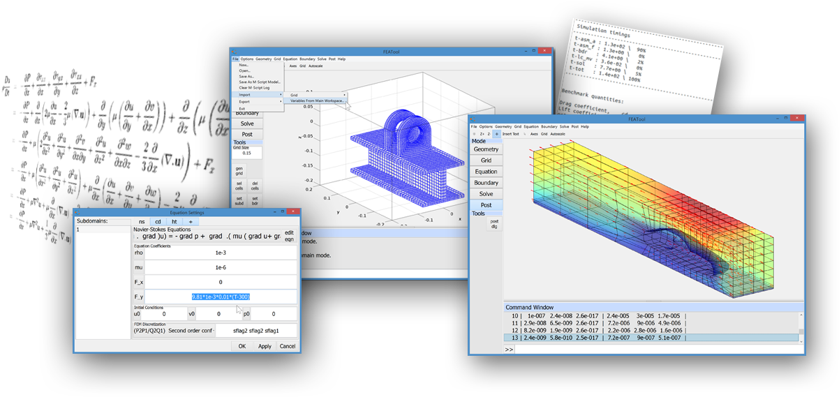 Featool Multiphysics Matlab Fem Gui Toolbox - Graphic Pre Post Processor For Calculix (800x371), Png Download