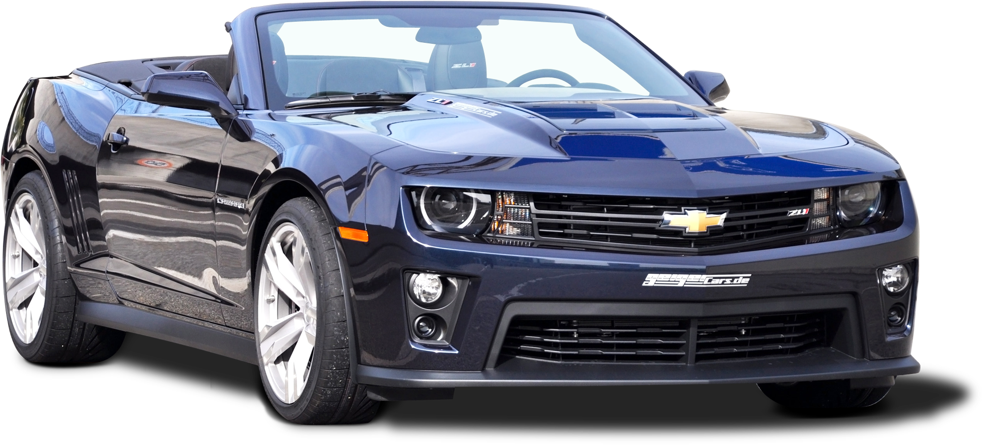 Blue Chevrolet Camaro Zl1 Convertible Car Png Image - Chevrolet Camaro V8 Cabrio (500x264), Png Download