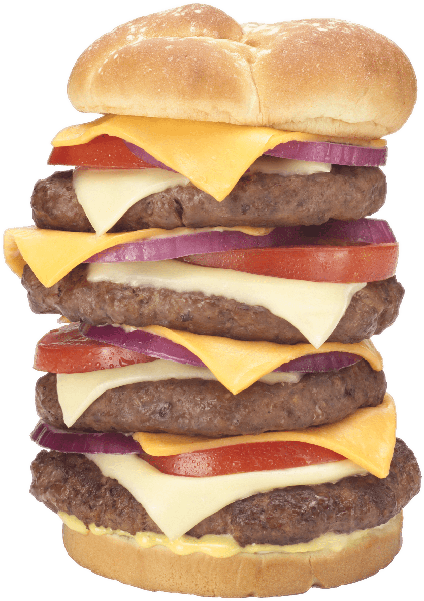 Quadruple Bypass Burger At Heart Attack Grill 9982 - Heart Attack Grill (941x1189), Png Download