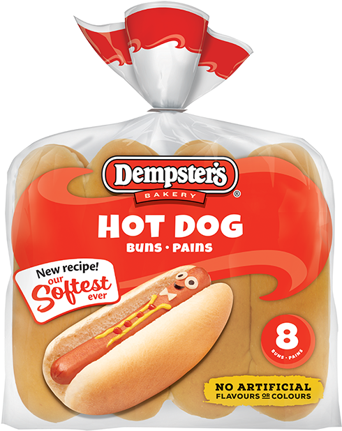 Dempster's® Original Hot Dog Buns - Dempsters Hot Dog Buns (641x648), Png Download