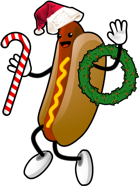 Hotdog Xmashotdog - Merry Christmas Hot Dog (519x600), Png Download