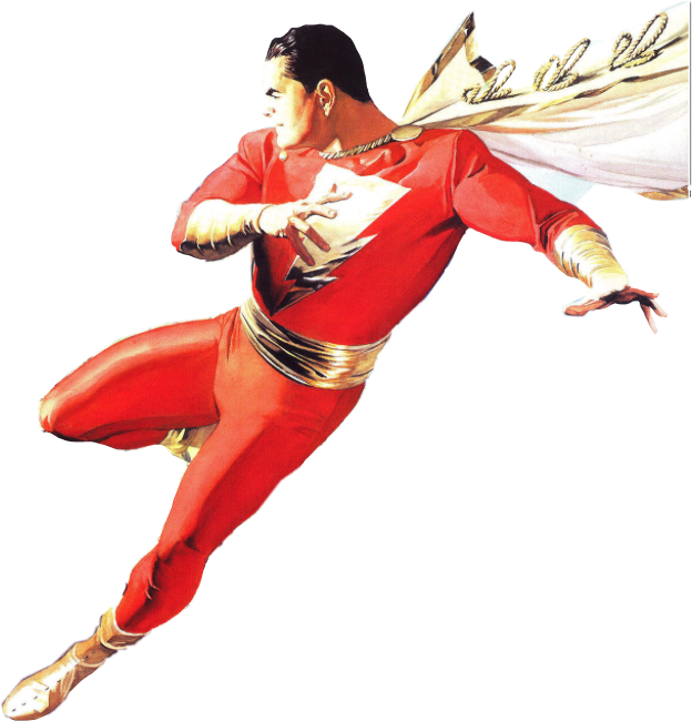 Captainmarvel Marvel Shazam Shazam Billy Batson Billy - Captain Marvel Alex Ross (624x650), Png Download