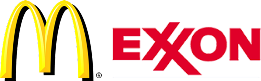 Mcdonald's And Exxon Logo - Exxon Logo Black And White (1024x1024), Png Download