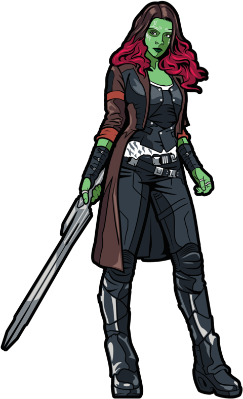 Gamora Drawing Iron Man - Avengers Infinity Gamora (585x1024), Png Download