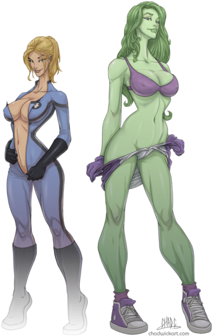 Fantastic Fems Shulkie Sue V2 By Chadwick J Coleman-d7yists - Invisible Woman And Iron Man (600x776), Png Download