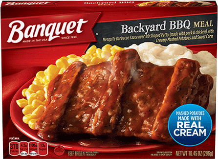 Backyard Bbq Meal And Mashed Potatoes - Banquet Backyard Bbq Meal (500x500), Png Download