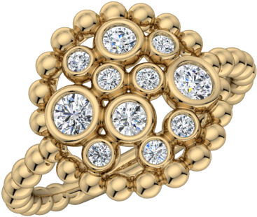 Champagne Diamond Bubble Ring - Diamond (600x600), Png Download