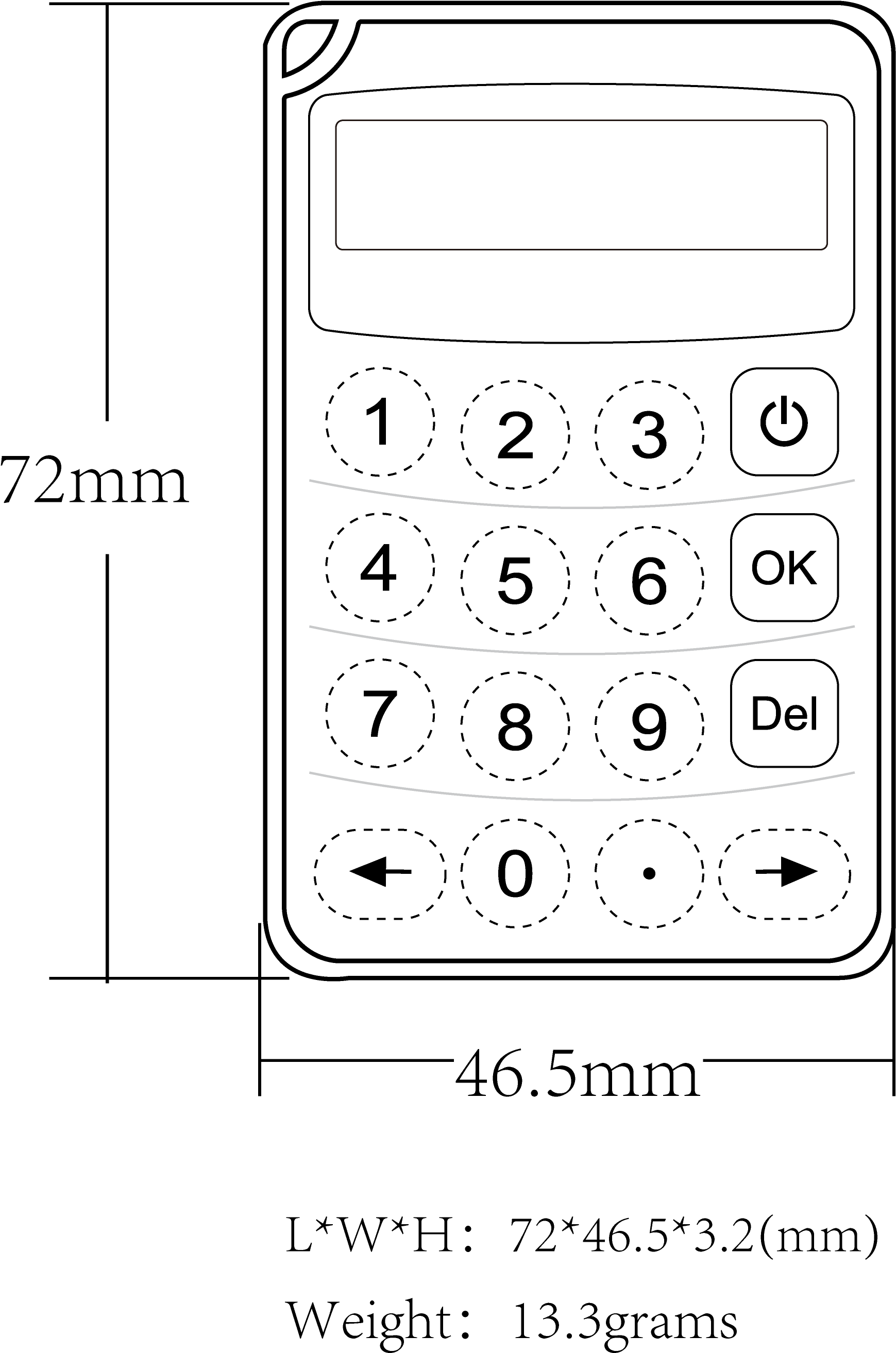 Uniotp 700 Physical Specifications - Number (3612x3007), Png Download