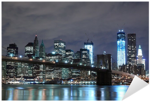 Brooklyn Bridge And Manhattan Skyline At Night, New - Living The Oath (400x400), Png Download