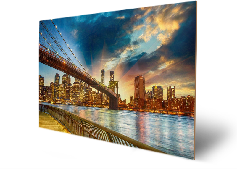 Bridges Brooklyn Bridge Nyc Sunset New York Sky Skuscrapers - 'calm Sky Over Brooklyn Bridge' Photographic Print (800x600), Png Download