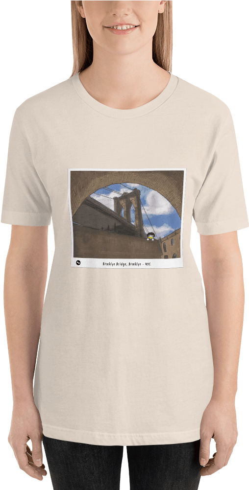 Tav The Duck At The Brooklyn Bridge T-shirt - T-shirt (1000x1000), Png Download