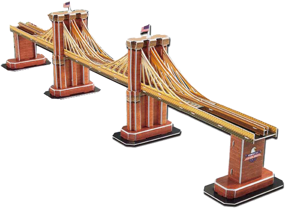 Quick Overview - Brooklyn Bridge 3d Puzzle, 64 Pieces (631x515), Png Download