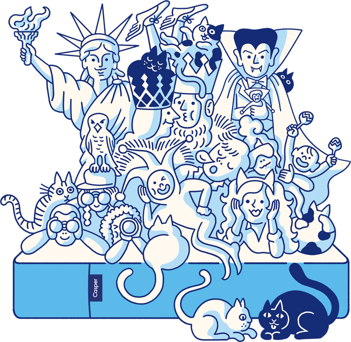 No Wonder I Can't Get Any Sleep There Are Too Many - Casper Mattress Illustration (1200x1169), Png Download