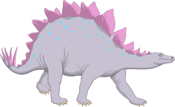 Stegosaurus Vector Spikes - Dinosaur Clipart Transparent Background (600x368), Png Download