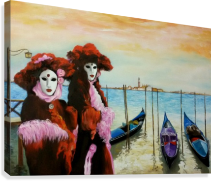 Carnival In Venice Canvas Print - Saatchi Art (429x368), Png Download