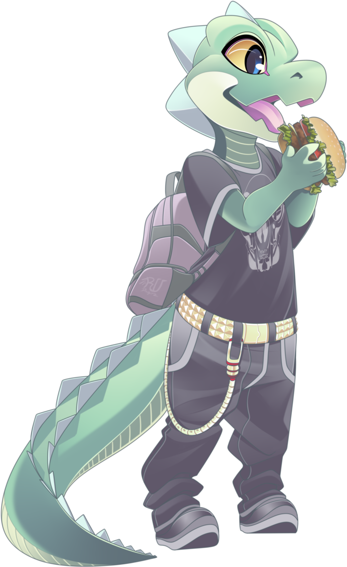 Nom Nom Gator - Anime Alligator Transparent (707x1131), Png Download
