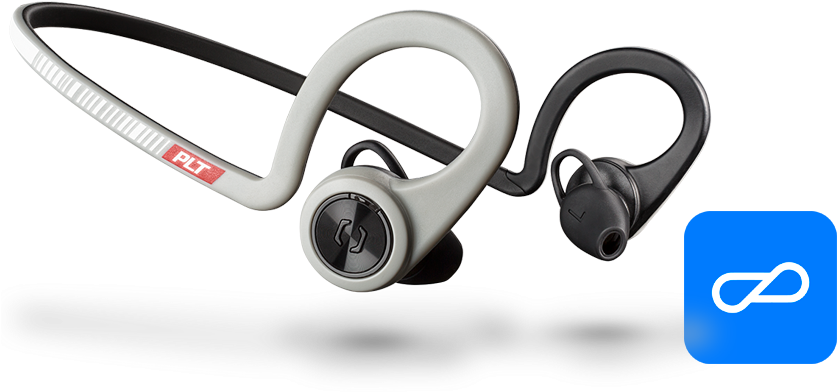 Plantronics Backbeat Fit Gray (858x476), Png Download
