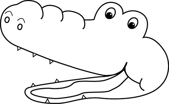 Alligator Black And White Gator Black And White Clipart - Greater Than Less Than Alligator Black And White (550x340), Png Download