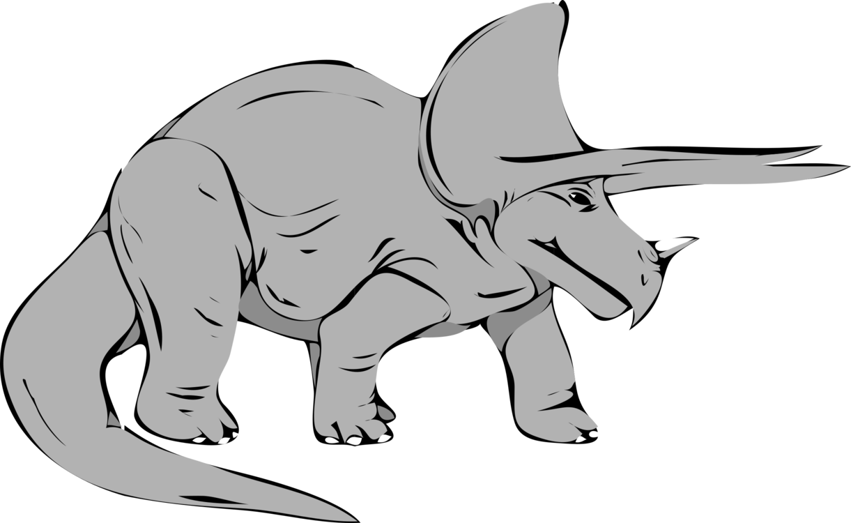 Triceratops Tyrannosaurus Dinosaur Late Cretaceous - Triceratops Clip Art (1221x750), Png Download