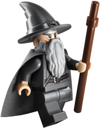 Lego Gandalf - Lego Lord Of The Rings Hobbit - Gandalf Minifig (350x467), Png Download