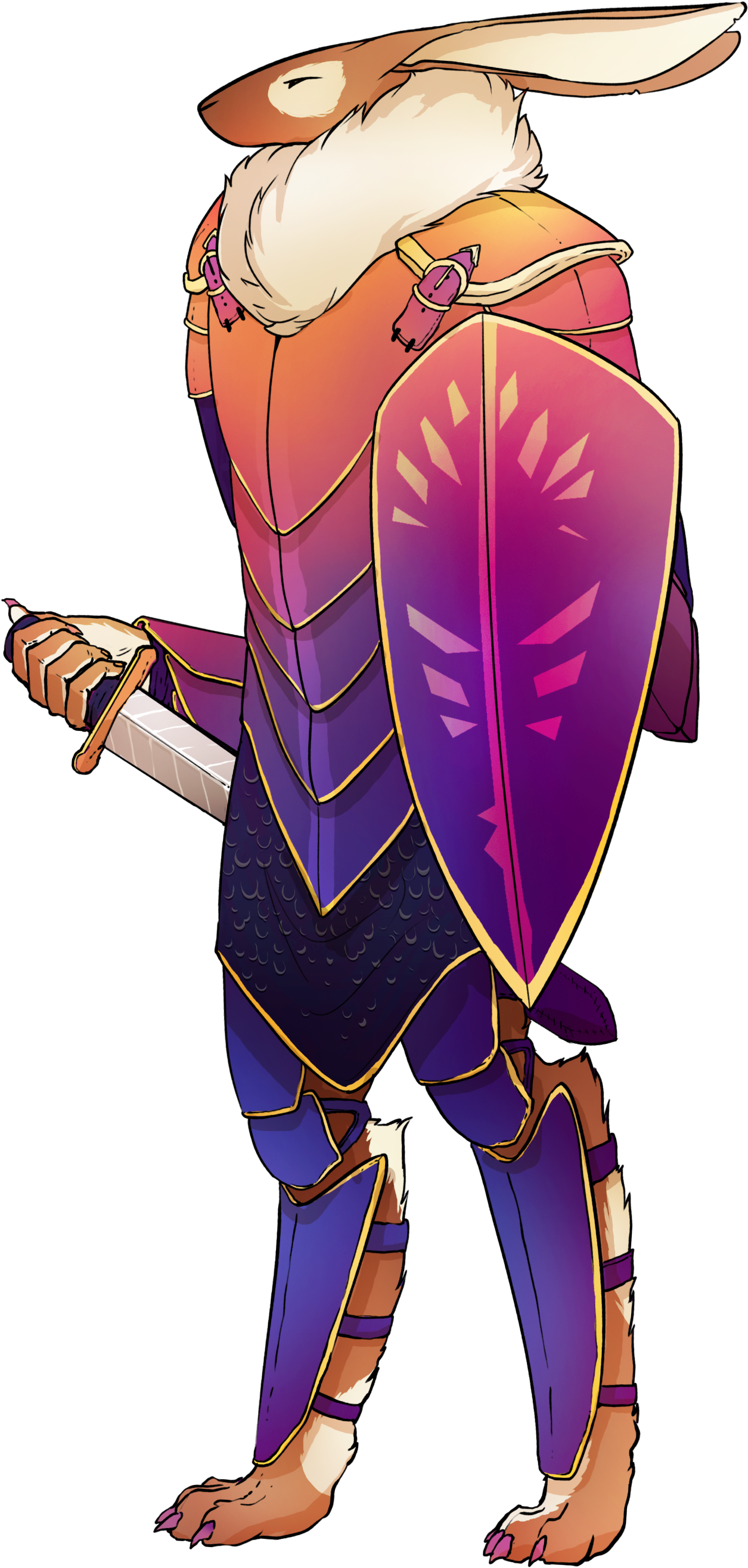 Rabbit Warrior - Rabbit Anthro (1570x2771), Png Download