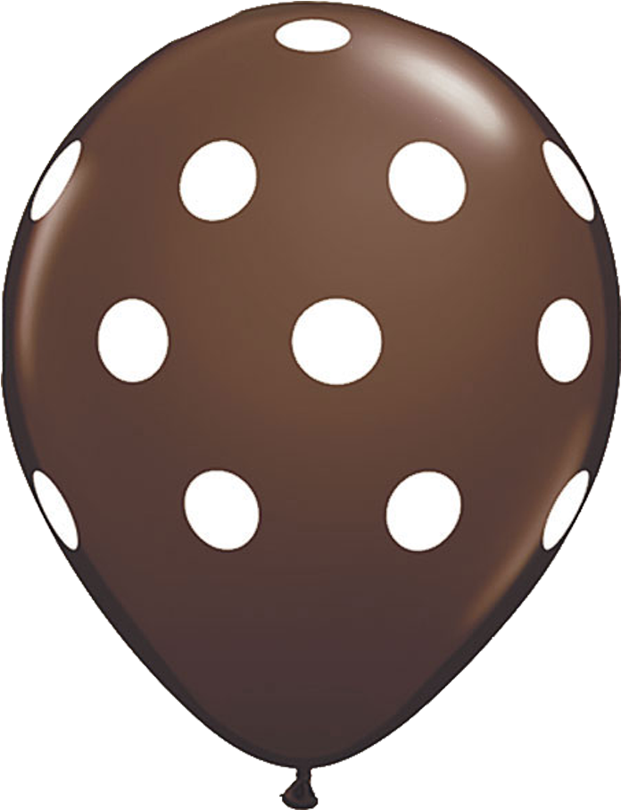 11" Chocolate Brown Polka Dot Balloon - Balloon With Polka Dots (1140x972), Png Download