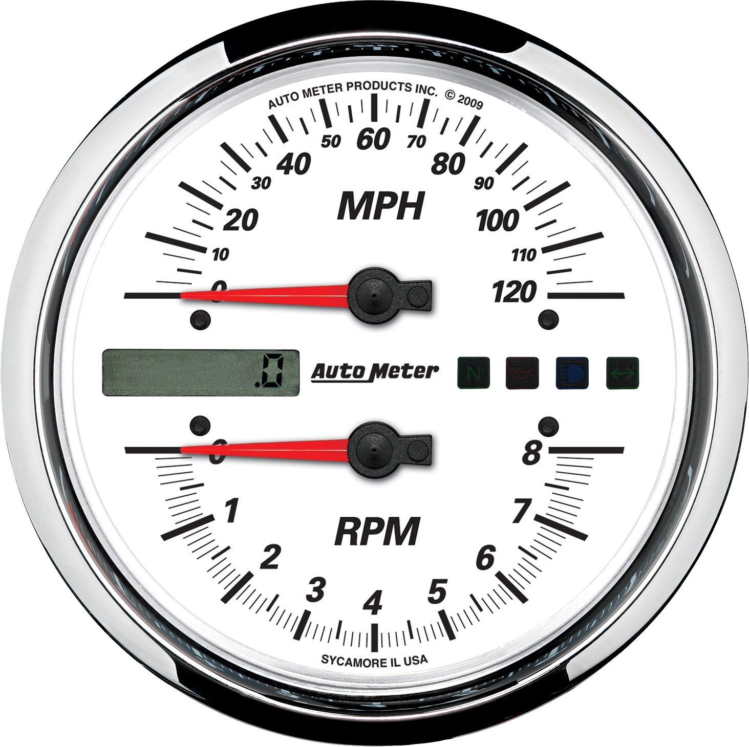 Speedometer Png - Auto Meter 19467 - Pro-cycle Tach/speedo Kit (1463x1460), Png Download