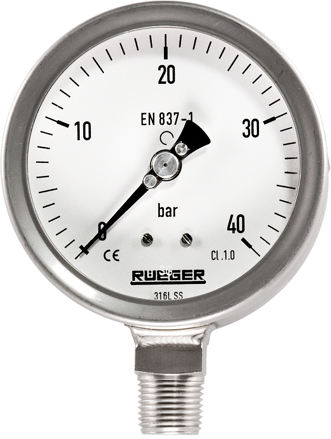 Pmx - Rueger Pressure Gauge Front View (1000x1000), Png Download