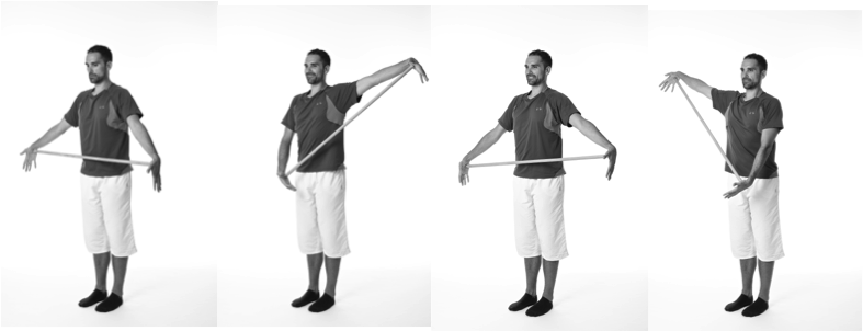 Exercise For Shoulder Stabilisation - Shoulder Exercises With Stick (787x302), Png Download