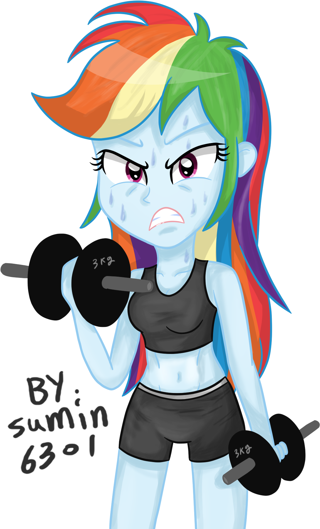 Uploaded - My Little Pony Equestria Girls Rainbow Dash Workout (1172x1855), Png Download