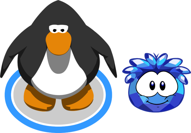 Blue Crystal Puffle Ig Walk - Club Penguin Ds Puffle Flare (640x444), Png Download