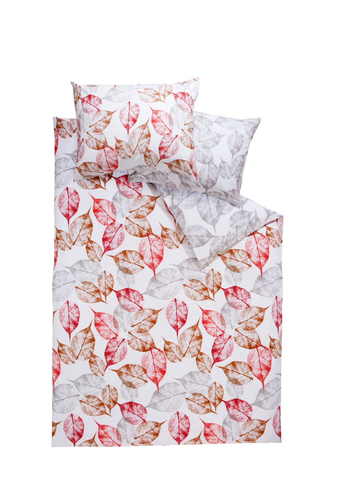 Queen Reversible Cotton Duvet Cover, Leaves - Meradiso Renforcé-bettwäsche, 200 X 220 Cm - Bettwäsche (500x500), Png Download